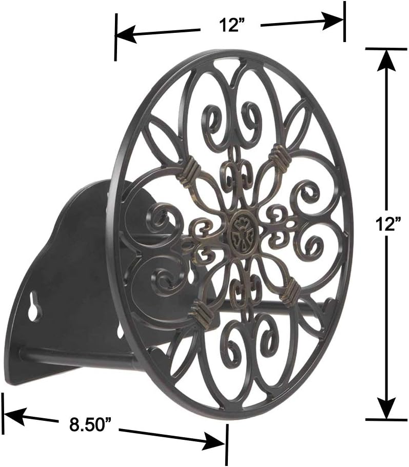 Liberty Garden Products 670 Wall Mounted Decorative Hose Butler, Holds 125-Feet of, Black (Pack of 2)