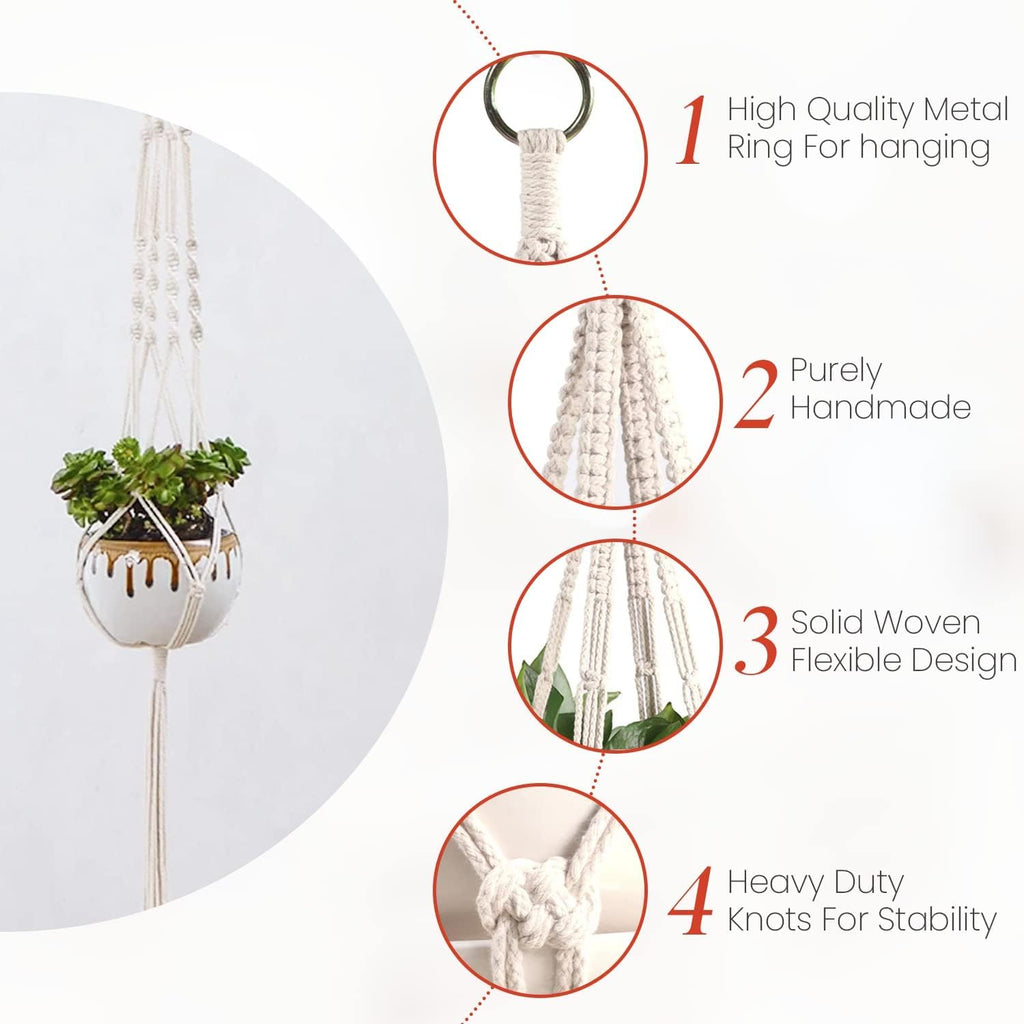 feedee Macrame Plant Hangers Indoor Macrame Hanging Planters for Indoor Plants, 6 Pack Hanging Plant Holders Indoor