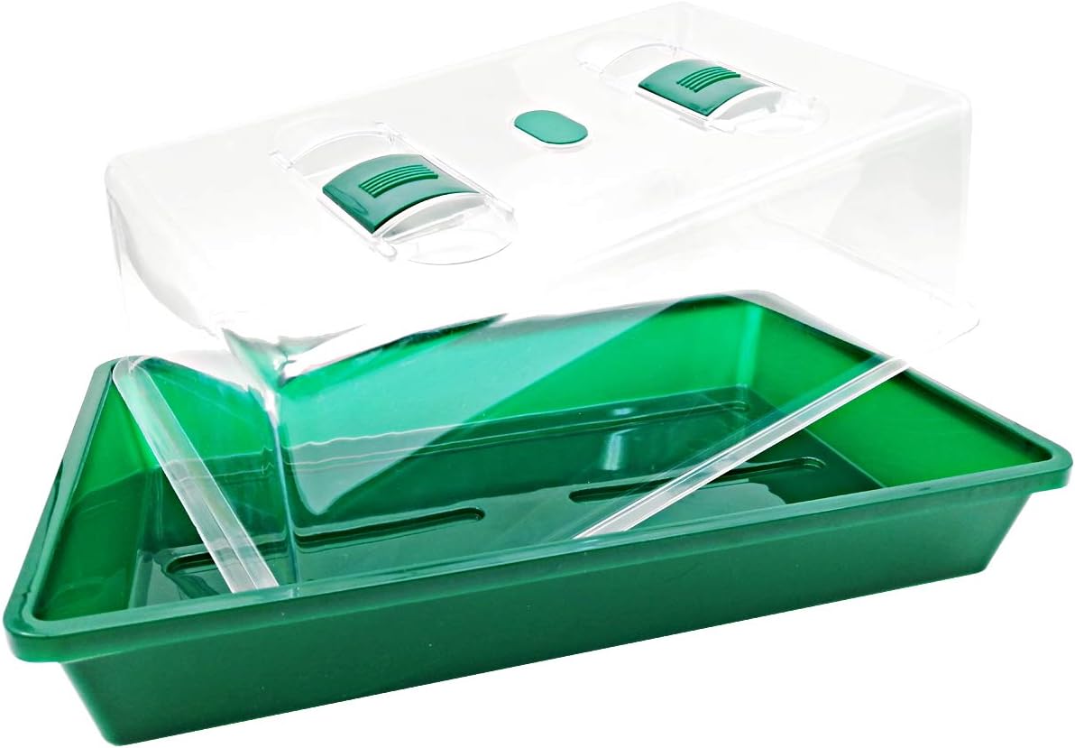 LeJoy Garden Reusable Propagator Tray Vented Dome for Seedlings & Clones | Thickened Clear Plastic, Large 15in×7.1in