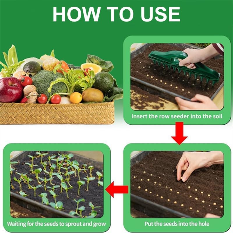 Seed Spreader & Planter Tool Kit - 5-Speed Handheld, 12-Hole Soil Punch Set