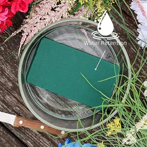 FLOFARE Green Wet & Dry Floral Foam Blocks for Fresh & Artificial Flower Arrangements, Plant Foam & Florist Supplies for DIYs, Arts, Crafts & Weddings