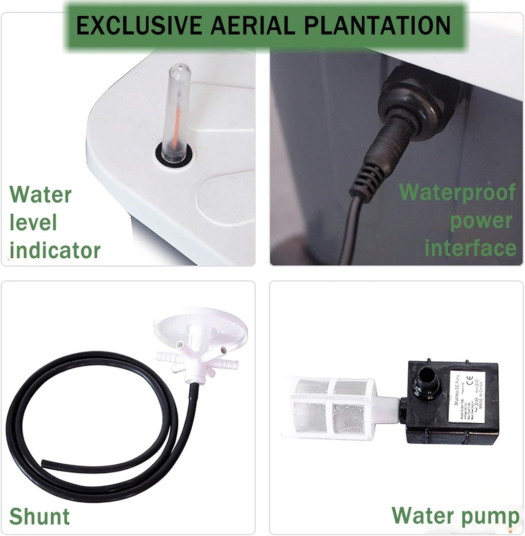 Hydroponics Tower Indoor Growing System Vertical Garden Planter Indoor Smart Garden Kit with Pump and Movable Water