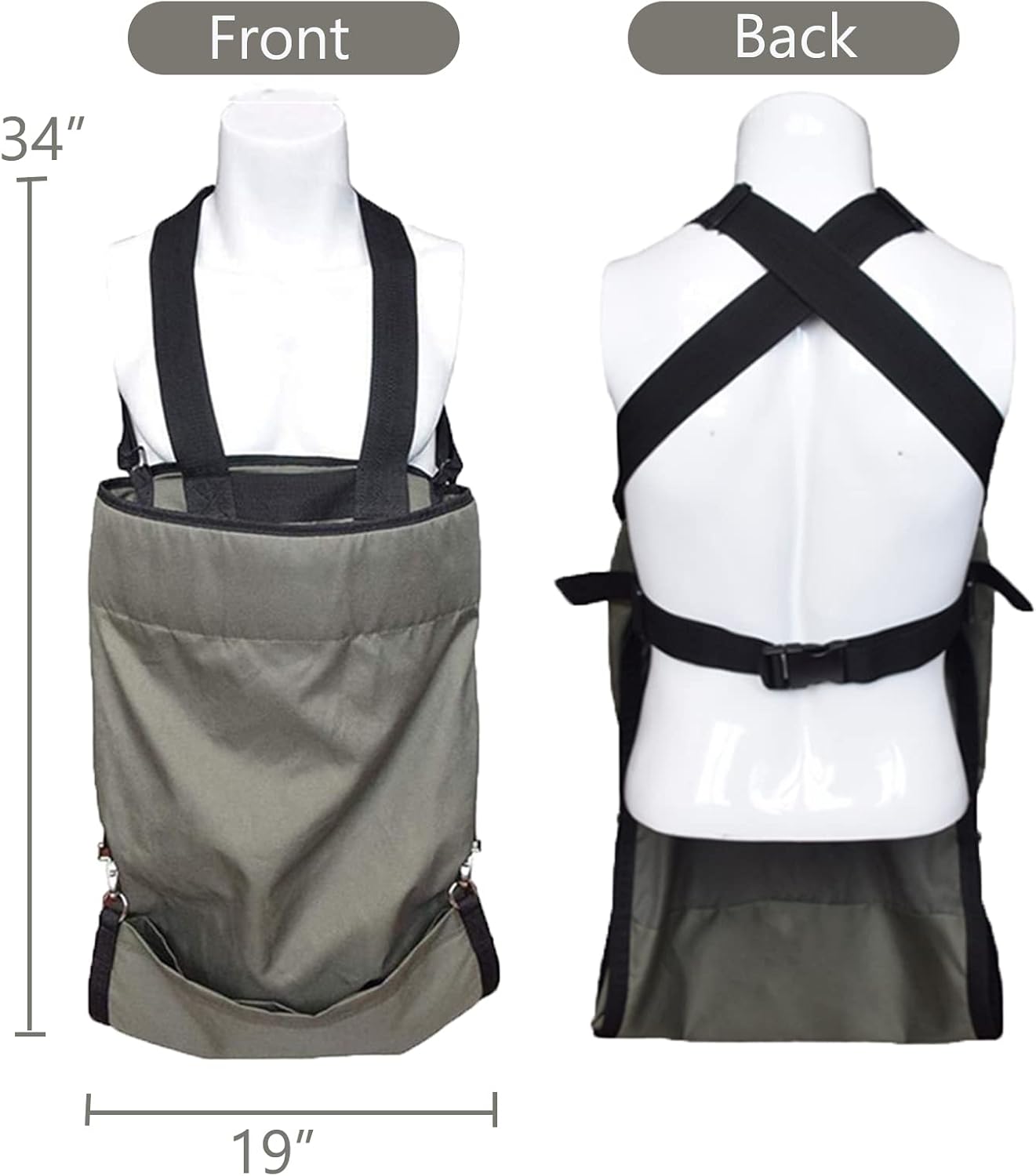 FCOUIID Harvest Apple Picking Bag - Waterproof 600D Fruit Storage Apron Pouch for Outdoor Orchard, Farm, Garden, Heavy