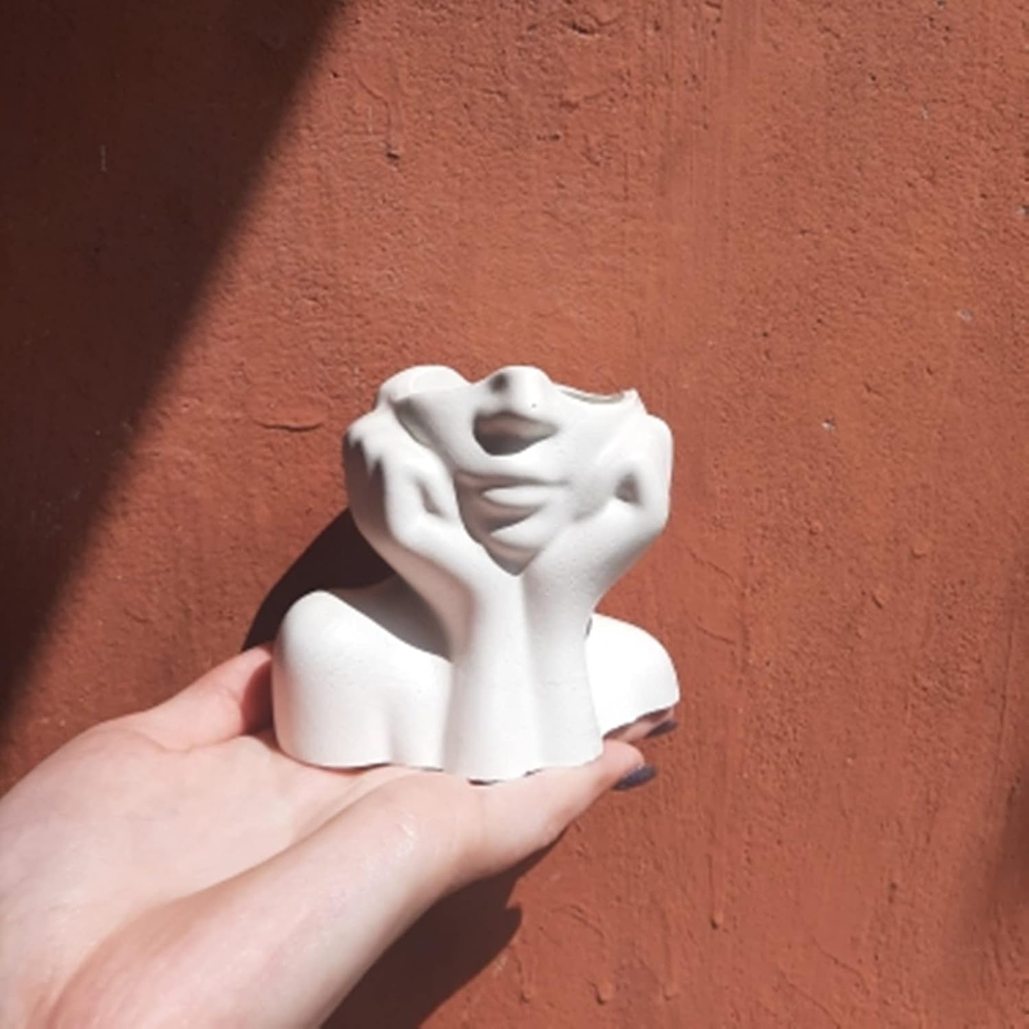 Abstract Face Flower Pot Silicone Mold Succulent Planter Vase Plaster Concrete Mold Candle Pen Holder Mold Cement Clay