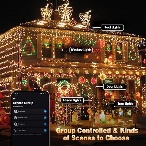 Smart Color Changing Halloween Christmas Lights 132 FT 400 LED App Remote