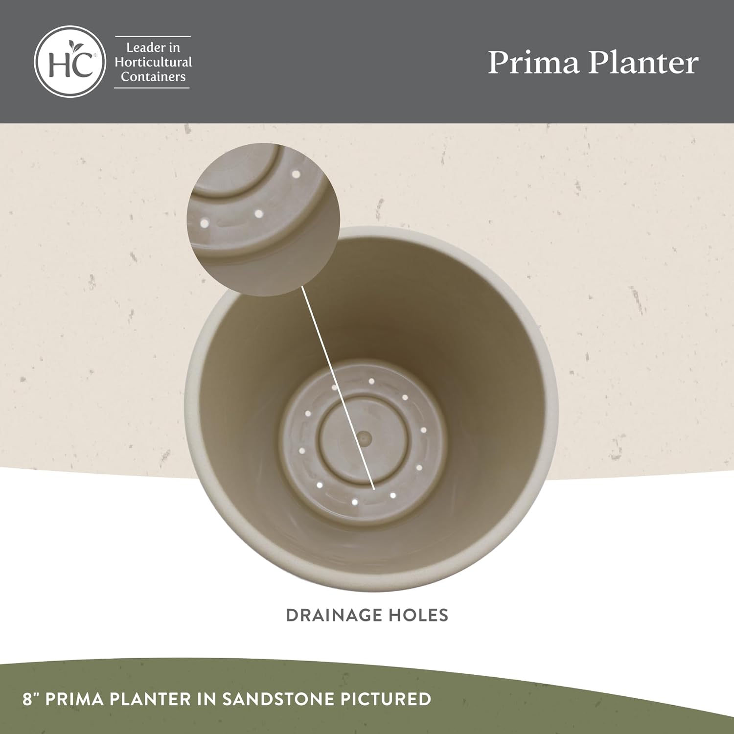 The HC Companies Prima Round Plastic Plant Pot w/Rolled Rim - Lightweight & UV Resistant Flower Pot for Herbs & More