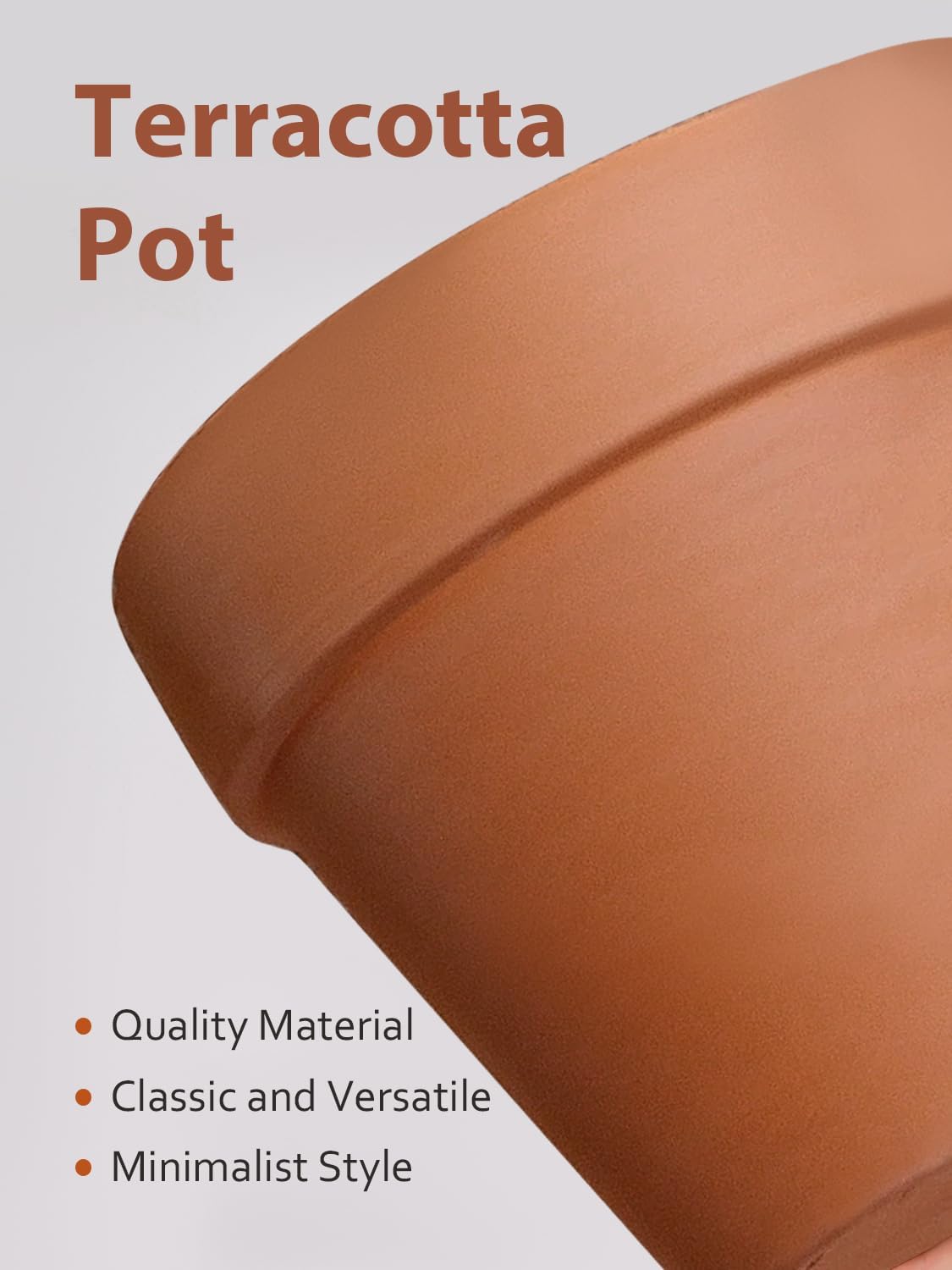 INGOFIN 12 Inch Terracotta Pot with Saucer - Ceramic Clay Pot for Plants with Drainage Hole, Large Terra Cotta Flower