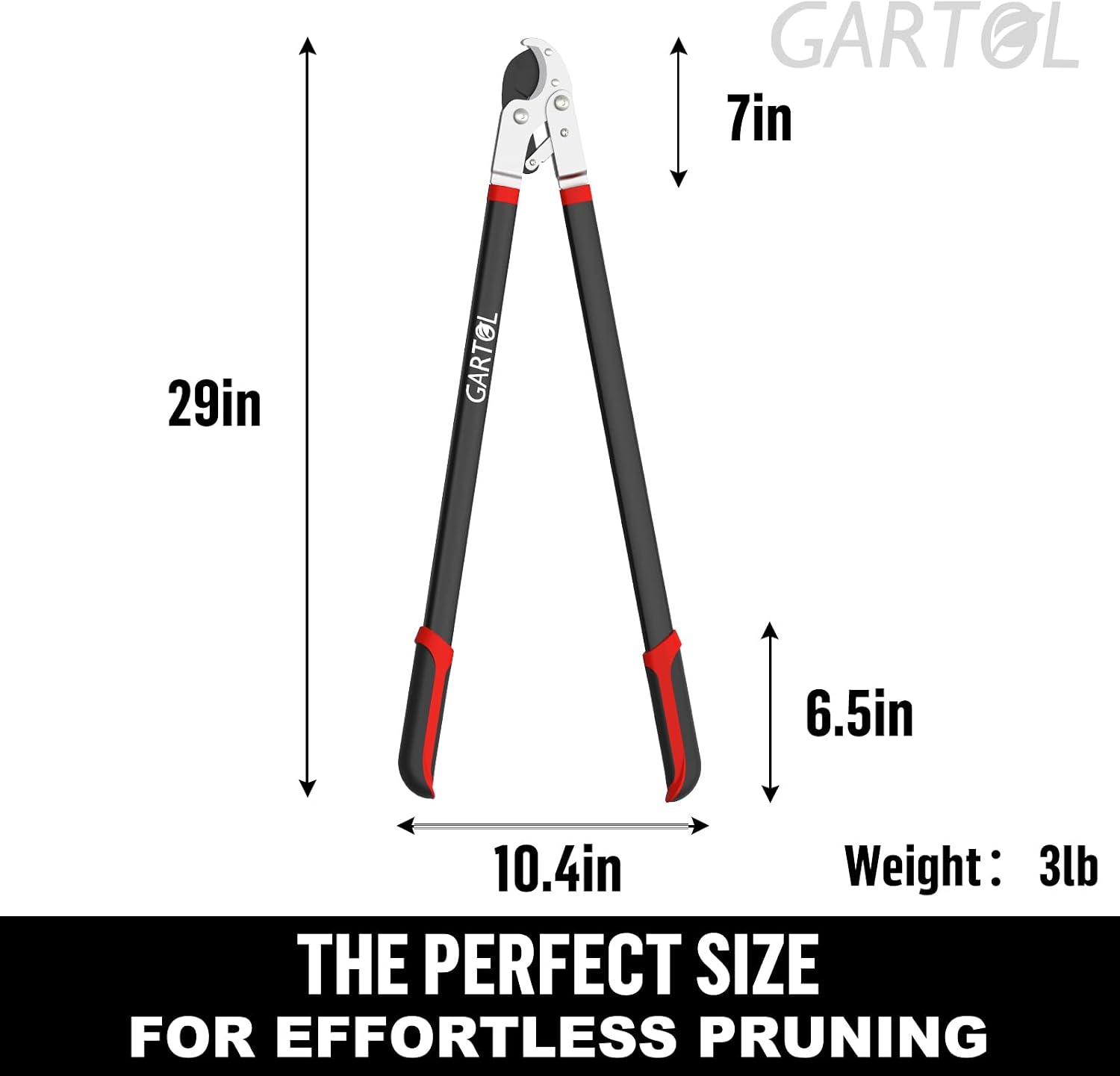 GARTOL Heavy-Duty Anvil Lopper, 29" Tree Pruning Shears, with a Spare SK5 Steel Blade, Compound Action for Effortless