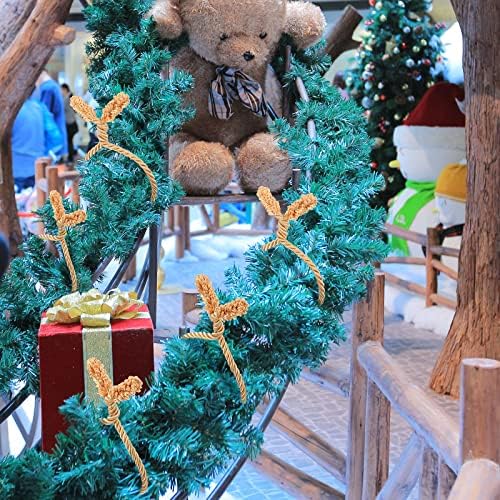 Zhengmy 16 Pcs 20 Inches Christmas Garland Ties Christmas Decorative Twist Ties for Banister Reusable and Flexible Twist for Xmas Home Decorations Holiday Craft Wrapping (Gold)