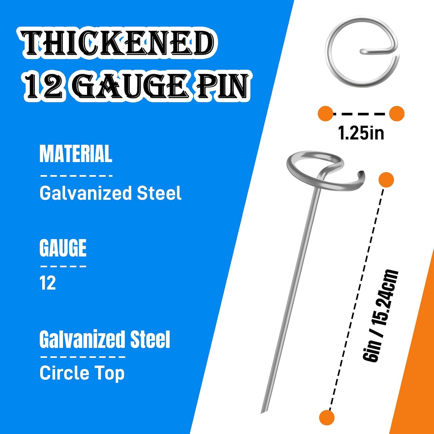 120 PCS Landscape Fabric Pins, 8 Gauge Galvanized Steel Garden Staples with 1.3 inch Landscape Fabric pins & Free