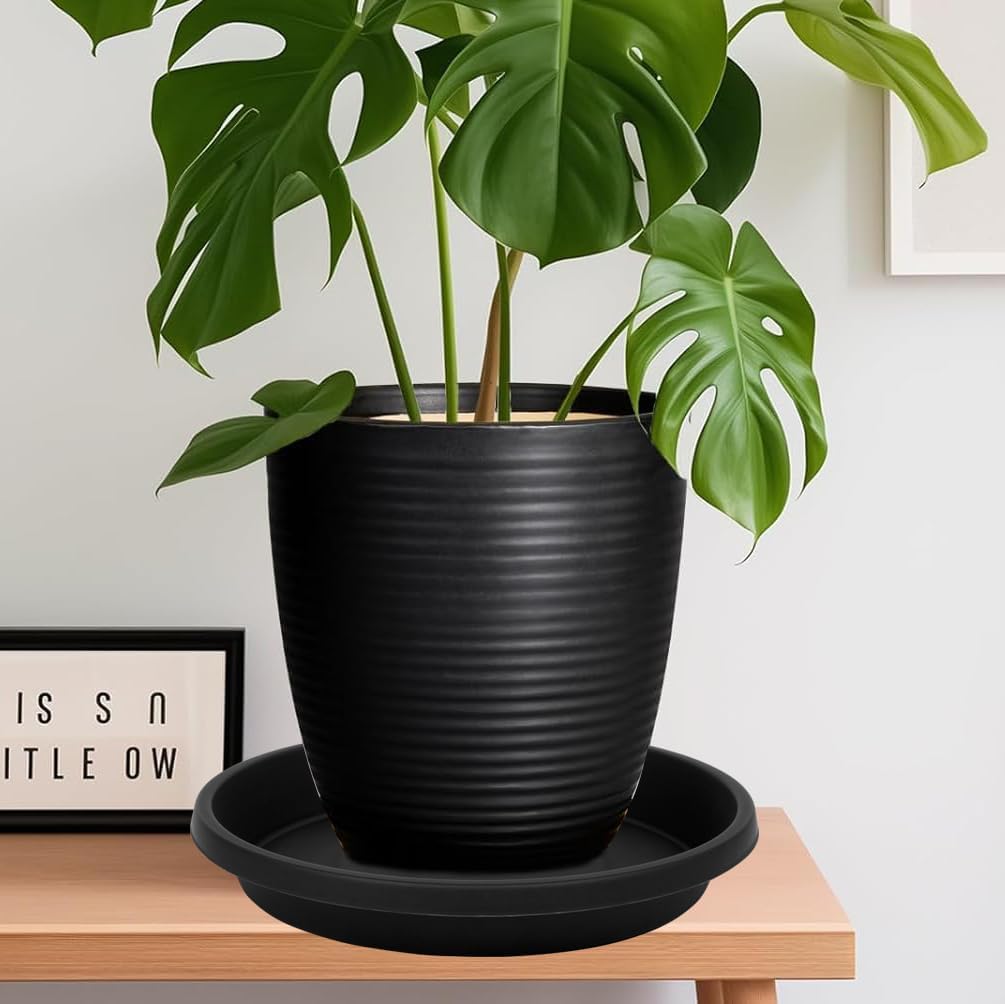NIMYAU 2 Pack Plant Saucer 16 Inch, Durable Large Deep Plant Trays for Pots, Plant Drip Trays, Plant Water Catcher Tray