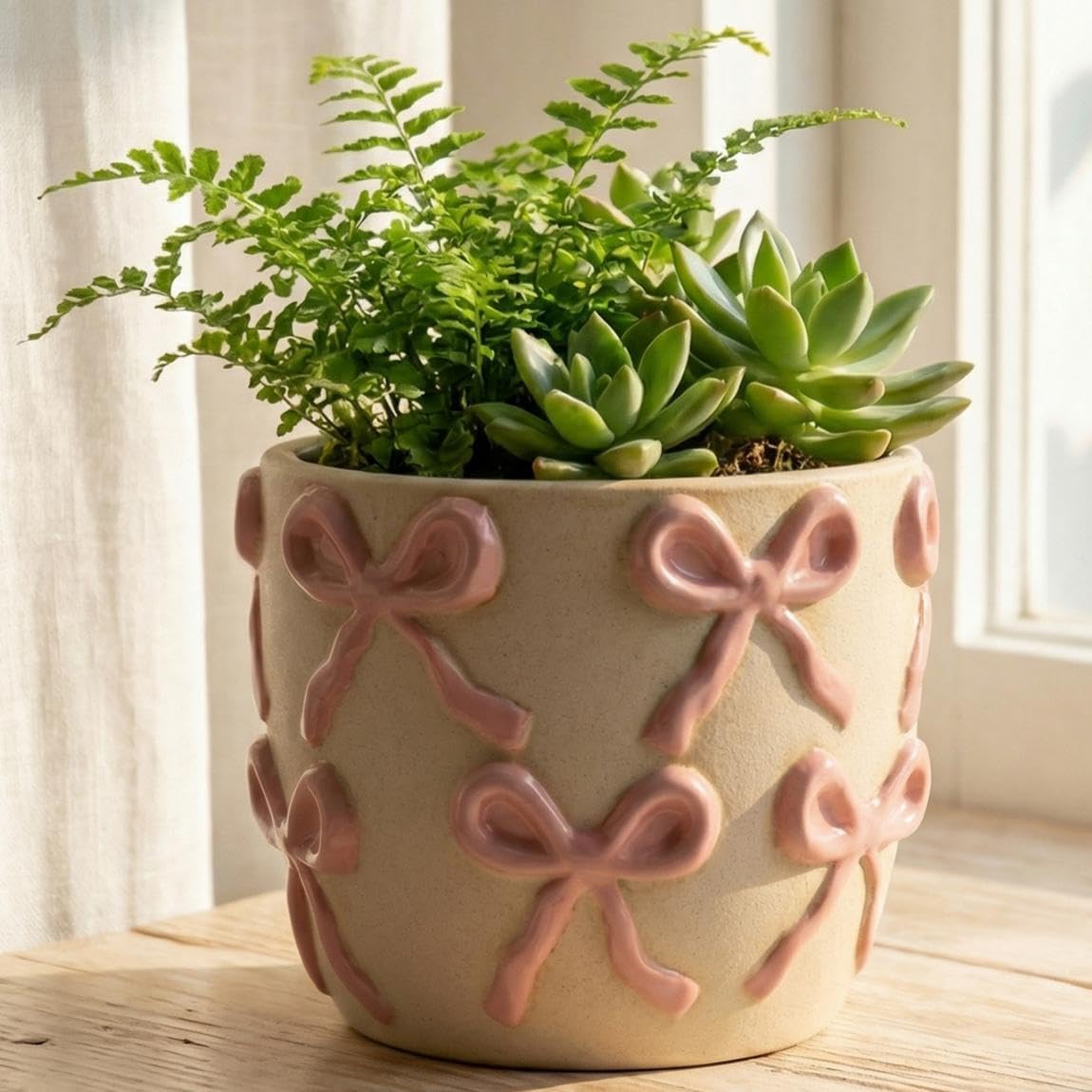 Ceramic Flower Pots for Indoor and Outdoor Plants, Succulent Orchid Round Clay and Terracotta Planter for Garden Home