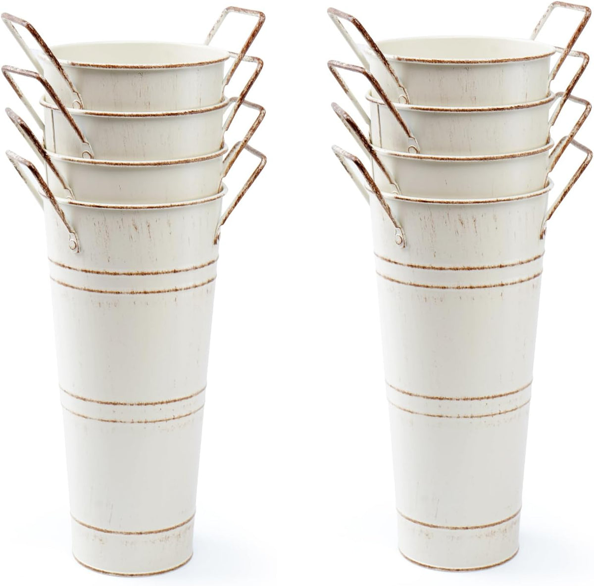 Irenare 12 Inch Galvanized Flower Buckets for Flower Bars and Fall Decor