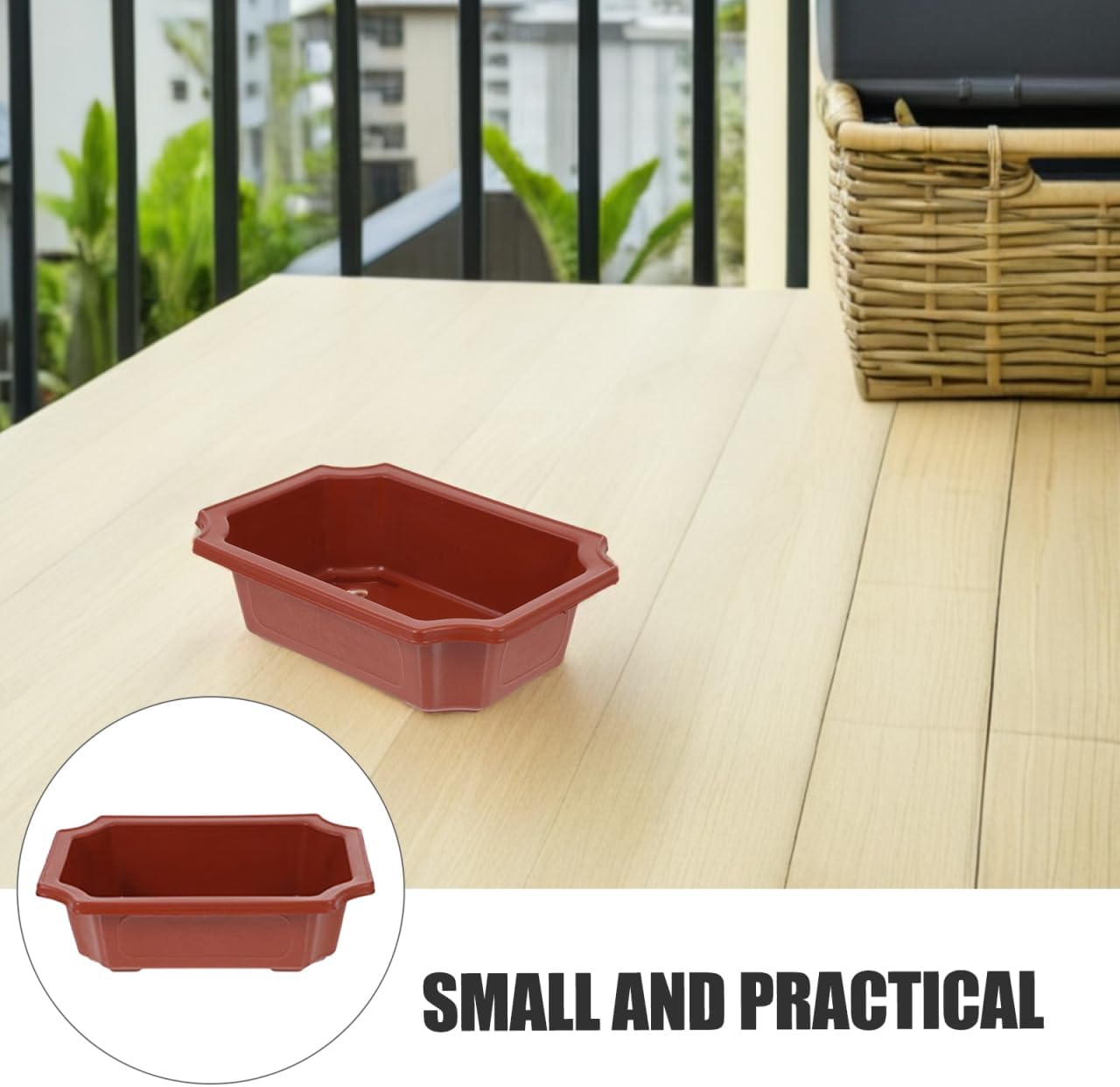 DOITOOL Rectangular Planter Bonsai Training Pot 10PCS Plastic Flower Plant Growing Pot Nursery s with Drainage Hole for