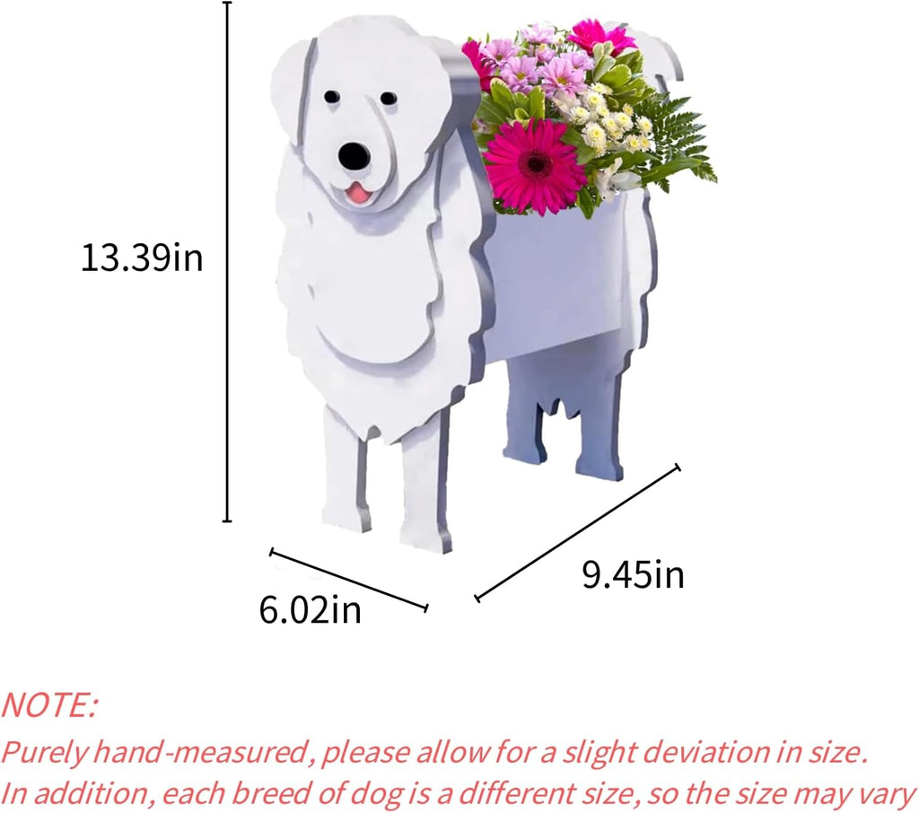Great Pyrenees Dog Planter Pots, Animal Shaped Flower Pot | Cute Plant Gift for Women and Pet Lovers, Indoor Outdoor
