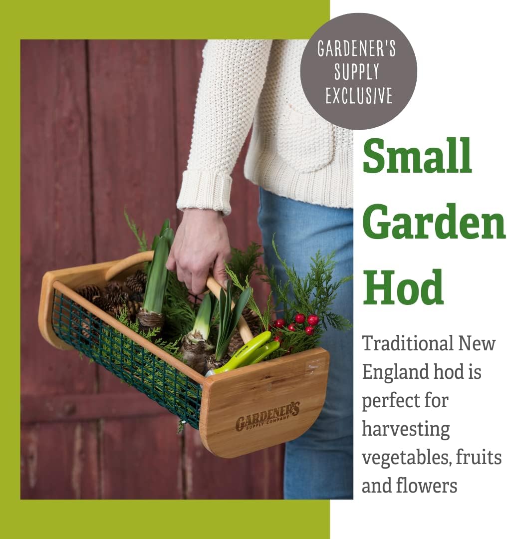 Gardener's Supply Company Garden Harvest Basket | Versatile Gardening & Vegetables Gathering Hod | Natural Smooth Pine