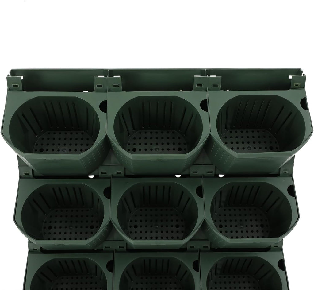 Wall Mounted Vertical Garden Planter with 36 Pots, 6 Row Vertical Stackable Hanging Planters, Indoor Outdoor Flower Pot
