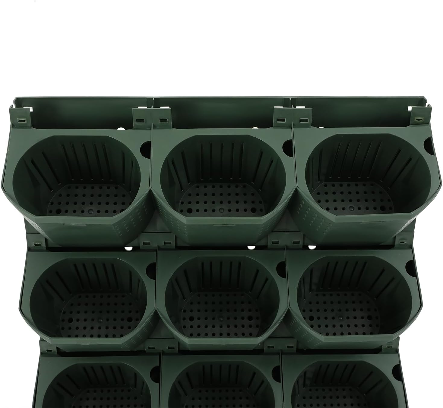 Wall Mounted Vertical Garden Planter with 36 Pots, 6 Row Vertical Stackable Hanging Planters, Indoor Outdoor Flower Pot