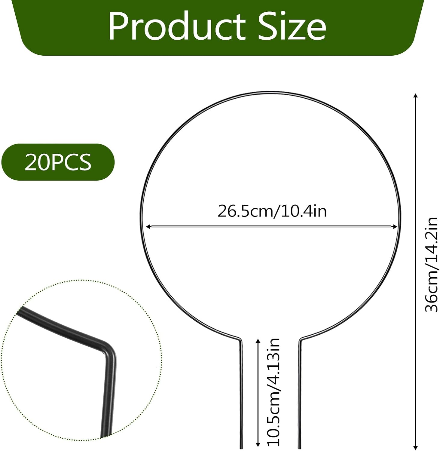 20 Pcs Round Plant Trellis for Indoor Potted Plants, 10.5 InchSmall Trellis for Climbing Plants Indoor Outdoor Plant