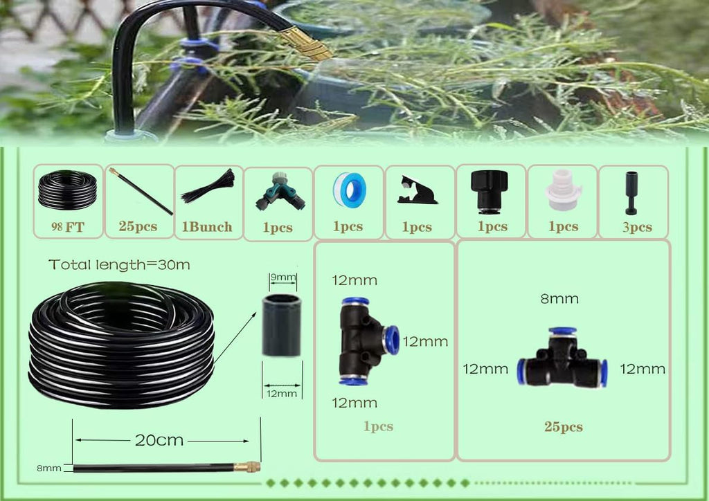 360° Adjustable Drip Irrigation System for Garden,Automatic Watering System | 12mm Large-Diameter Tubing,High-Flow