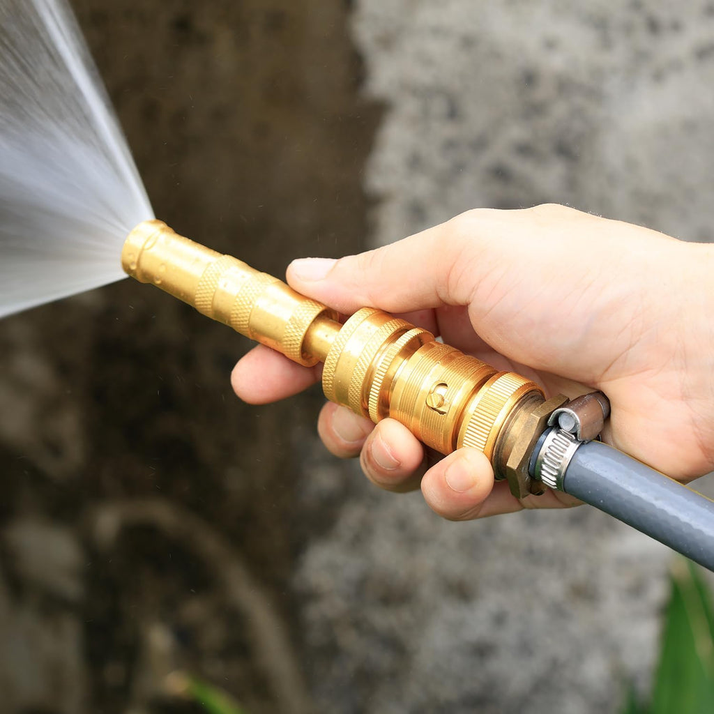 Garden Hose Quick Disconnect Fittings - 3Pcs Solid Brass 3/4 Inch GHT Thread Hose Connectors for Outdoor Faucet Adapter