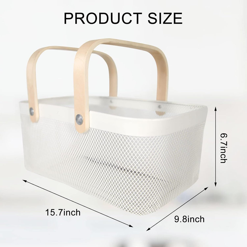 Garden Harvest Basket,Delicate Harvest Basket for Garden Vegetables,Practical Metal Mesh Wire Basket with Handle