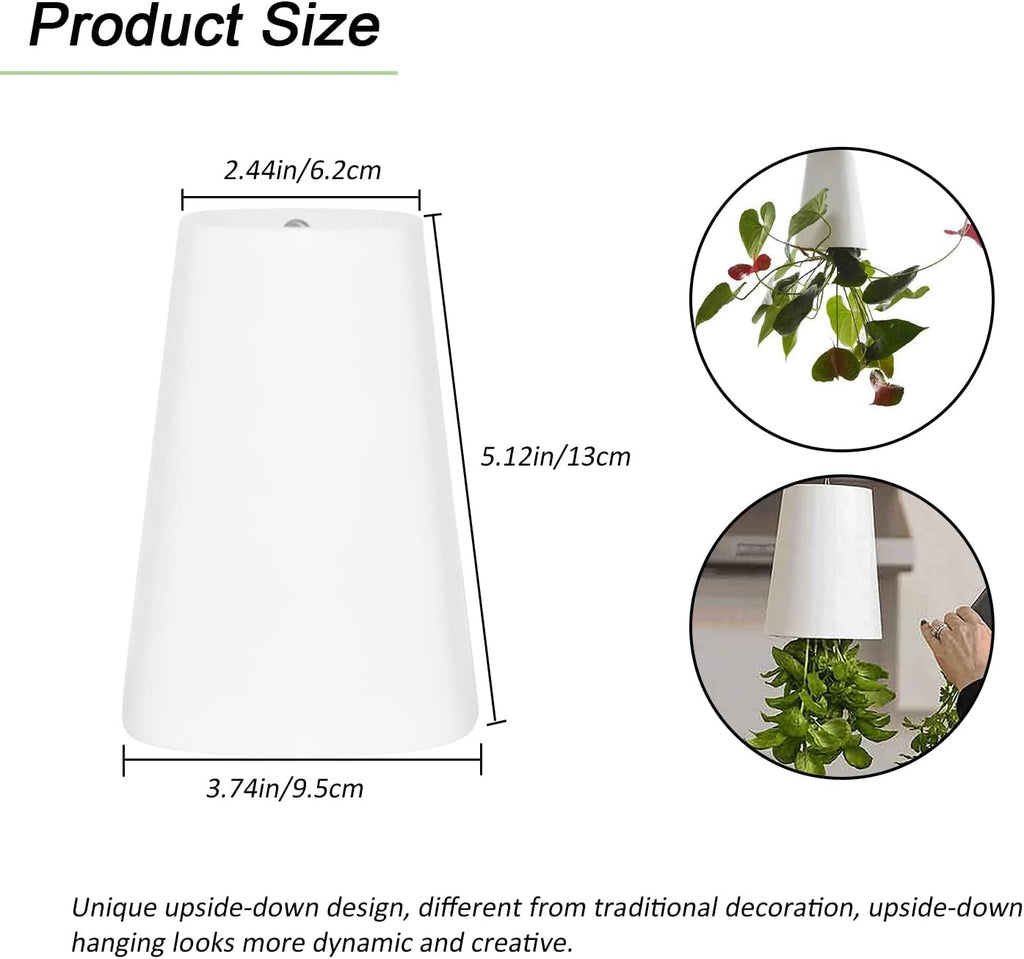 2-Pack Upside-Down Planter Hanging Flower Pot Planter for Balcony Garden | Durable Indoor Outdoor Home Decoration
