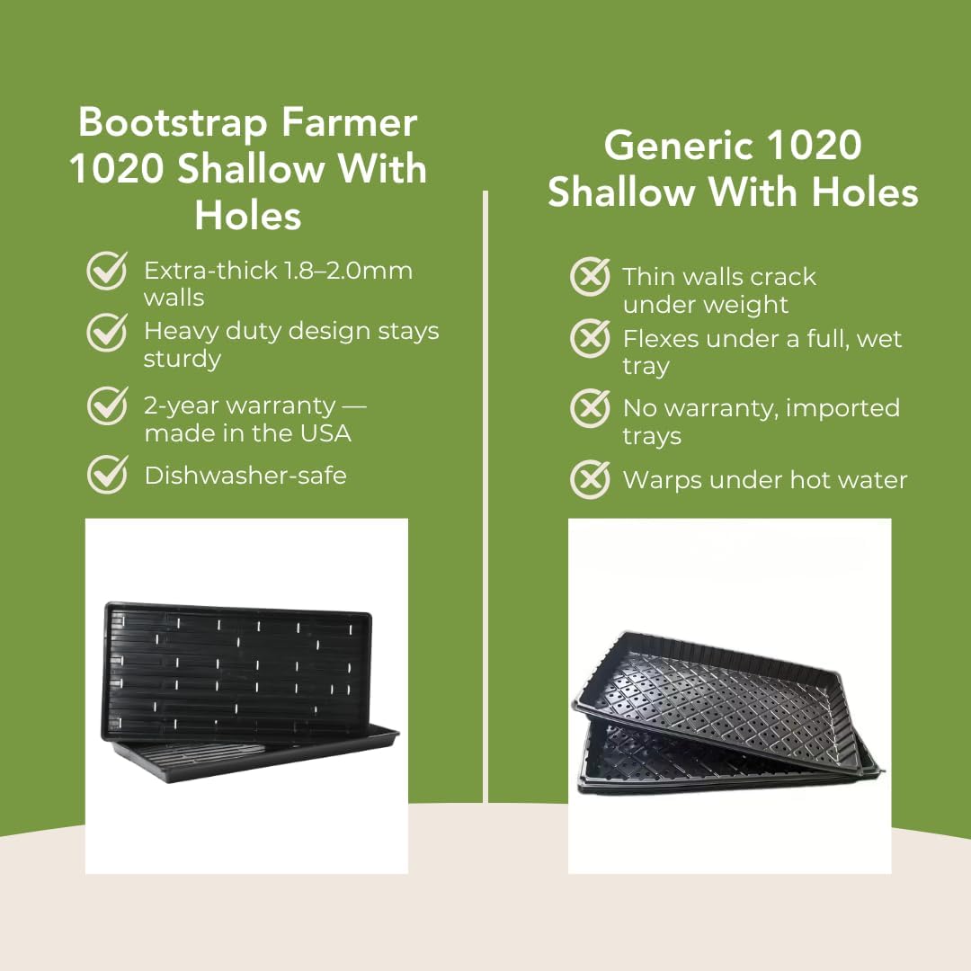 Bootstrap Farmer 1020 Extra Strength Trays | 30 Pack Black with Holes