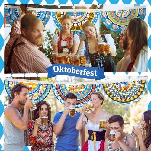 6 Pcs Oktoberfest Decoration Oktoberfest Fabric Bunting 1.5 x 3 ft