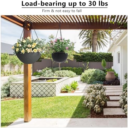garini 3 Pack, 23 Inch Hanging Baskets Chain, Hanging Chains with Hooks Flower Pot Chain Replacement Plant Hangers for Planters, Bird Feeders and Lanterns(Black)…