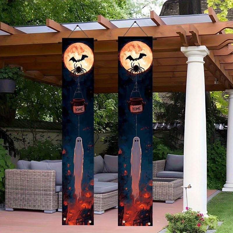 12x71 inch Halloween porch banner background cloth hanging decoration, suitable for birthday parties, indoor, outdoor, terrace and deck holiday celebrations