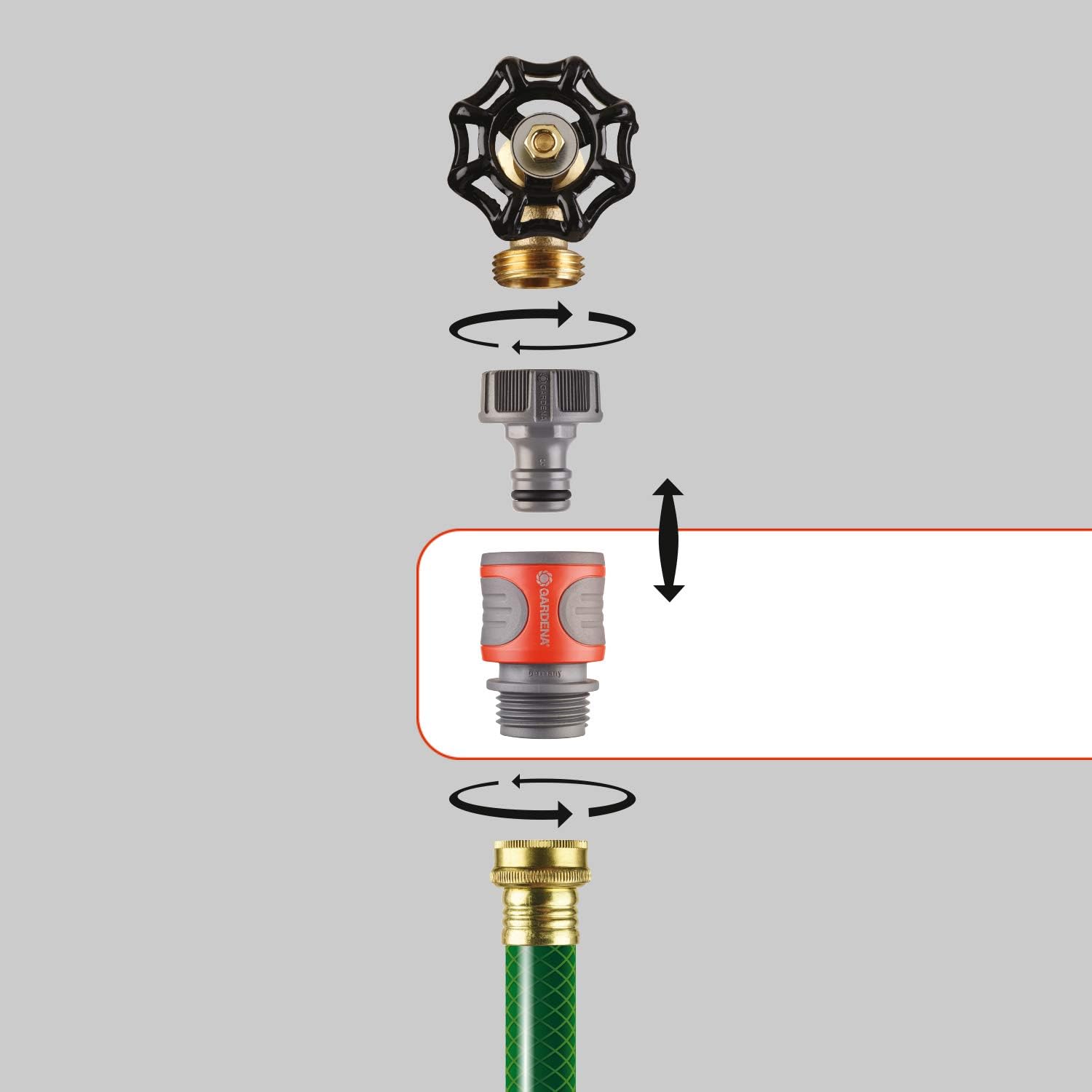 Gardena 36917 Hose Connector, Orange and Grey (Pack of 2)