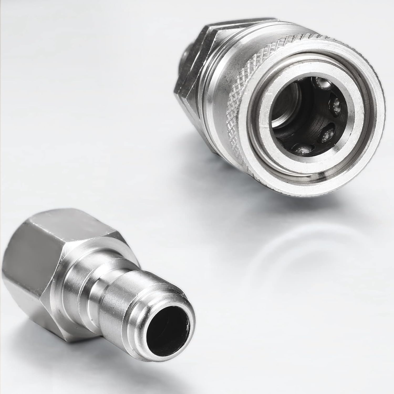 4 Sets NPT 1/4 Inch Pressure Washer Coupler Quick Connect Plug Male Female 1/4 Quick Connect Fittings Pressure Washer