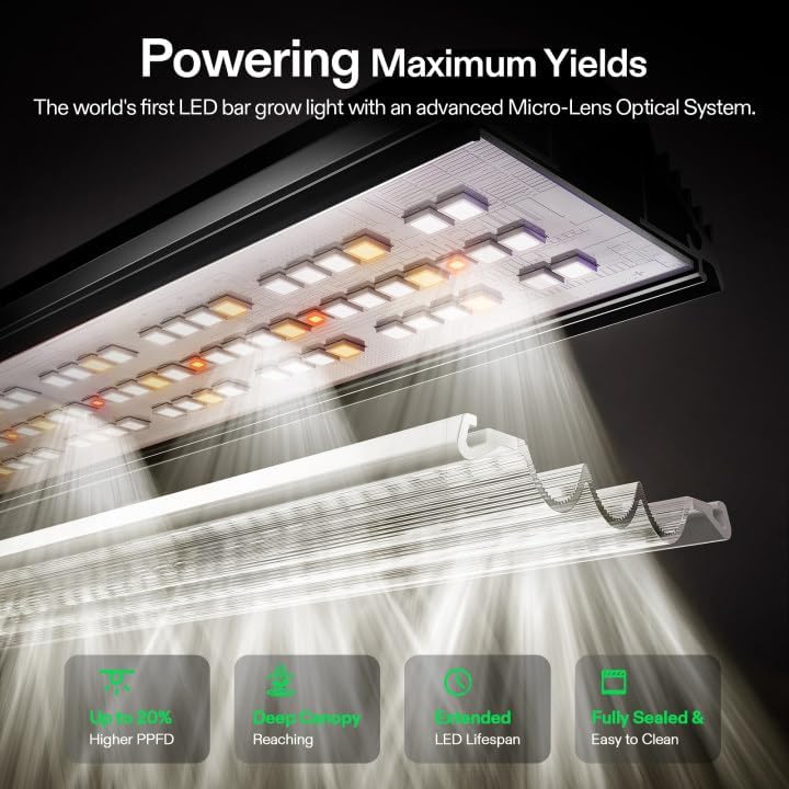 VIVOSUN LumaLight 750W LED Grow Light, Full Spectrum Indoor Plant Light | Deep Canopy Reach, Smart Dimmable LED Bar