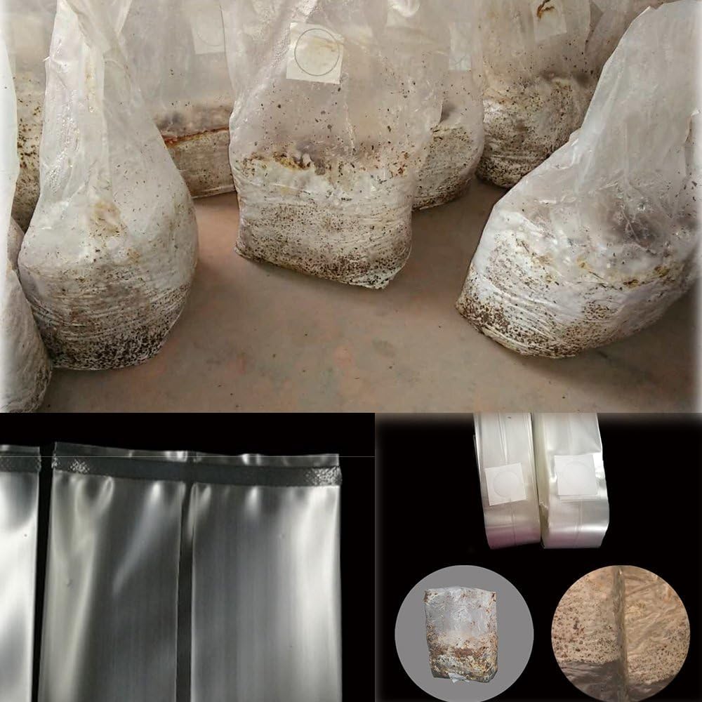 Mushroom Bags,Mushroom Grow Bag/Farm-Mushroom Spawn Bags/Sealable Spawn/Myco Bags,Large Size 8" X 5" X 19",0.5 Micron