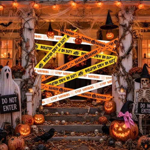 SWRT 3 Pack Halloween Decorations Caution Tape, 3 in x 30 Ft (Total 90 Ft)