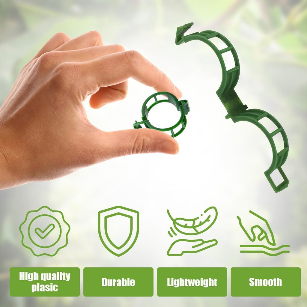 50Pcs Secured Plastic Plant Clip, 2026 Upgrade Plant Support Clips Reusable Garden Clips, Garden Clips for Climbing