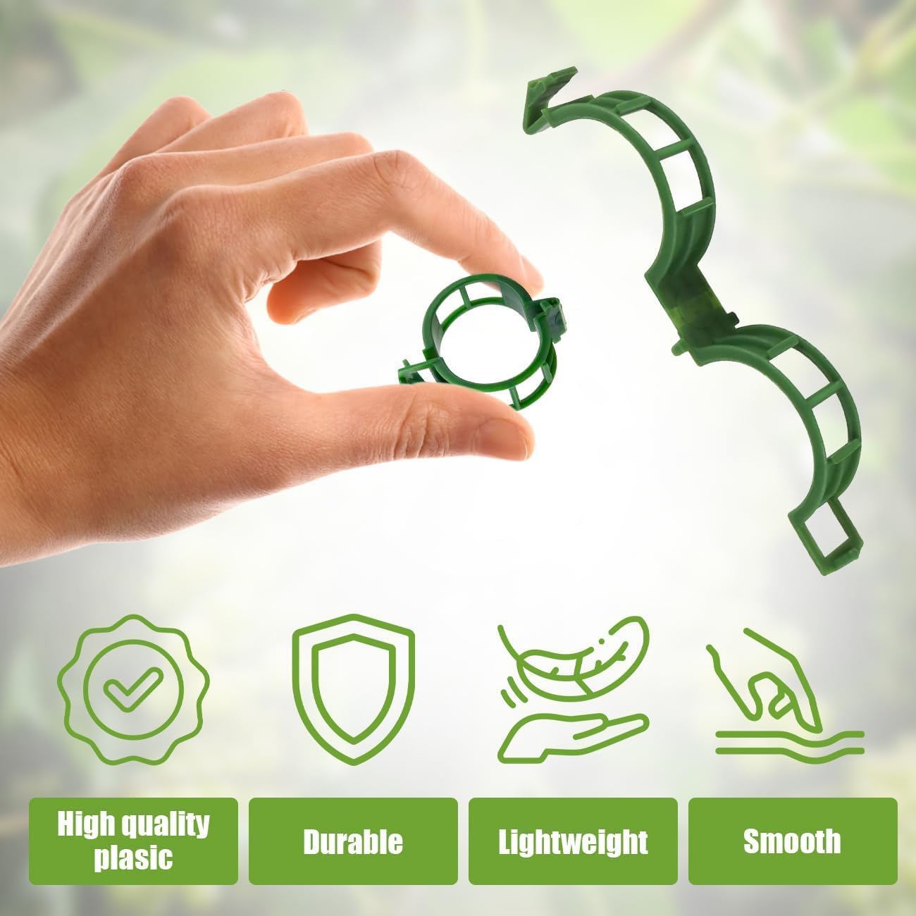 50Pcs Secured Plastic Plant Clip, 2026 Upgrade Plant Support Clips Reusable Garden Clips, Garden Clips for Climbing