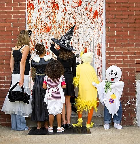 2 Pcs Halloween Door Curtains, Bloody Handprint Doorway Decorations