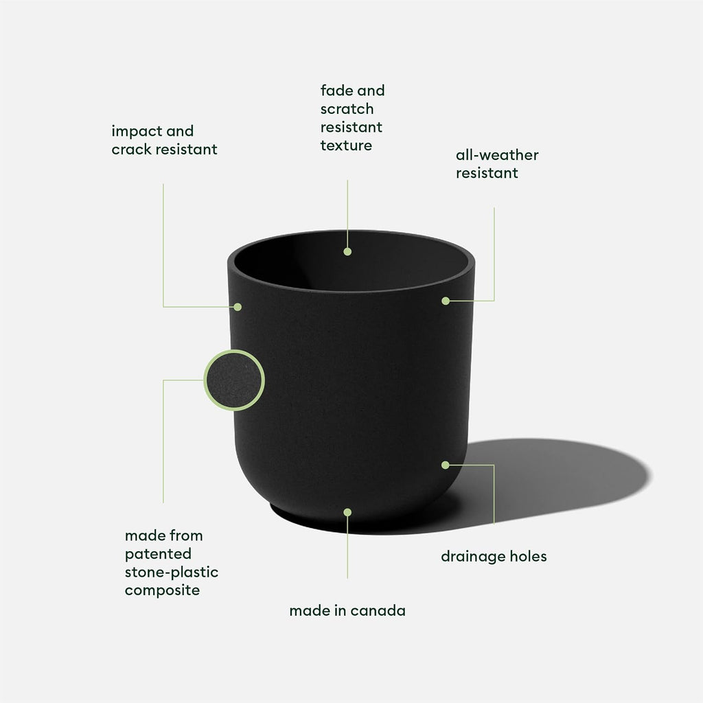 Veradek Mason Series Lima Planter - Large Round Outdoor Planter | Made From a Durable Plastic-Stone Composite With