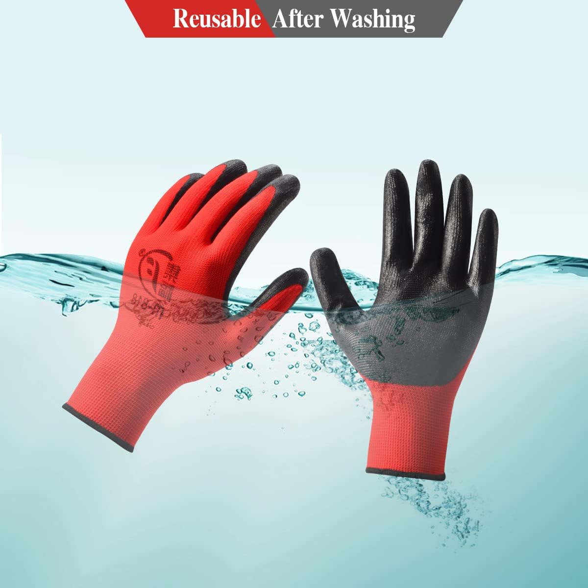 YOUKE OLA 90 Pair Gardening Gloves for Men Women, Breathable Rubber Coated Garden Gloves Working Gloves for Gardening