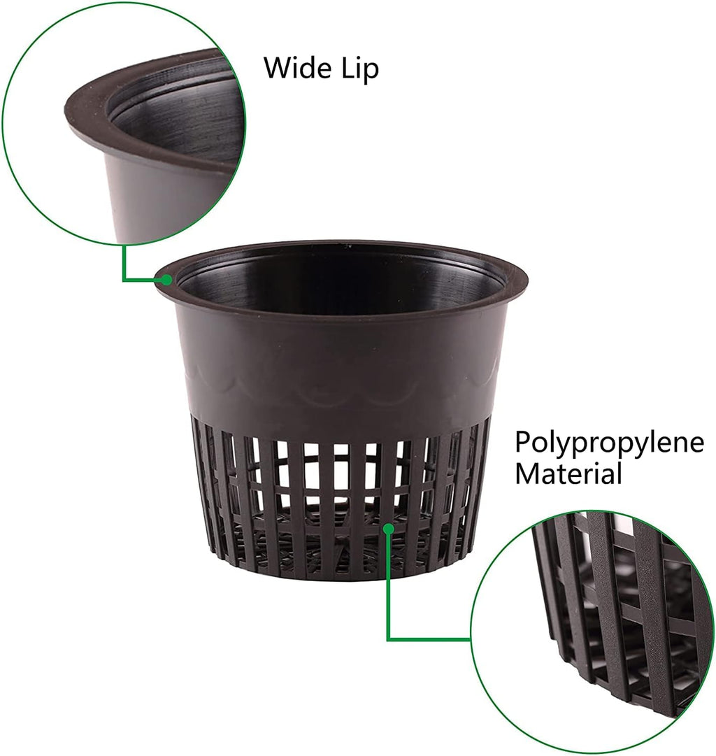Mesh Net Cup 6 Inch 16-Pack Heavy Duty Nursery Pot Garden Pots for Plants Hydroponics Supplies Net Pots