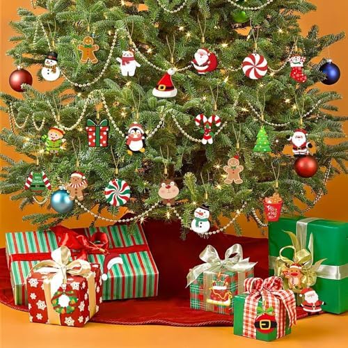 36PCS Christmas Ornaments Double Side Xmas Hanging Decor for Tree