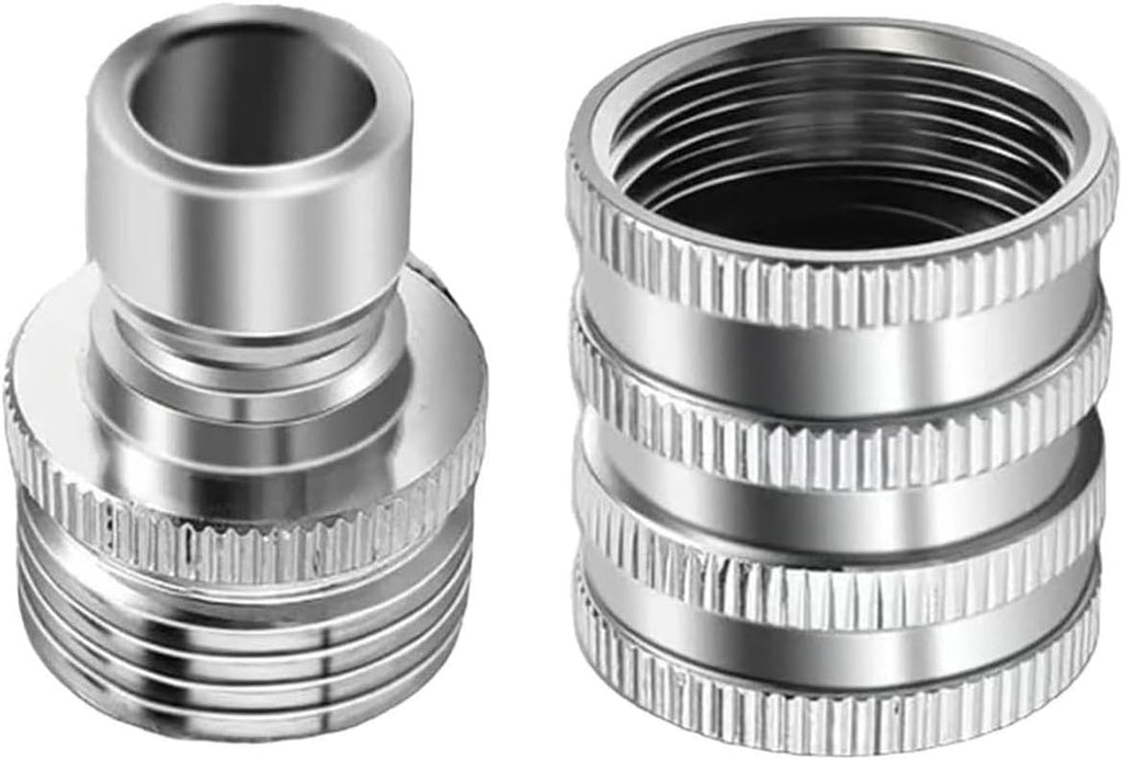 Stainless Steel Garden Hose Quick Connect Fittings Set, 3/4 Inch GHT Quick Release Hose Connector, Heavy-Duty Non-leak