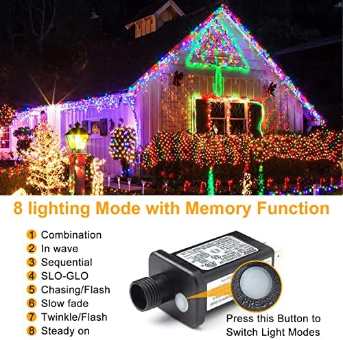 Haili 105FT 300 LED Christmas Lights Outdoor Waterproof (Multi-Colored)