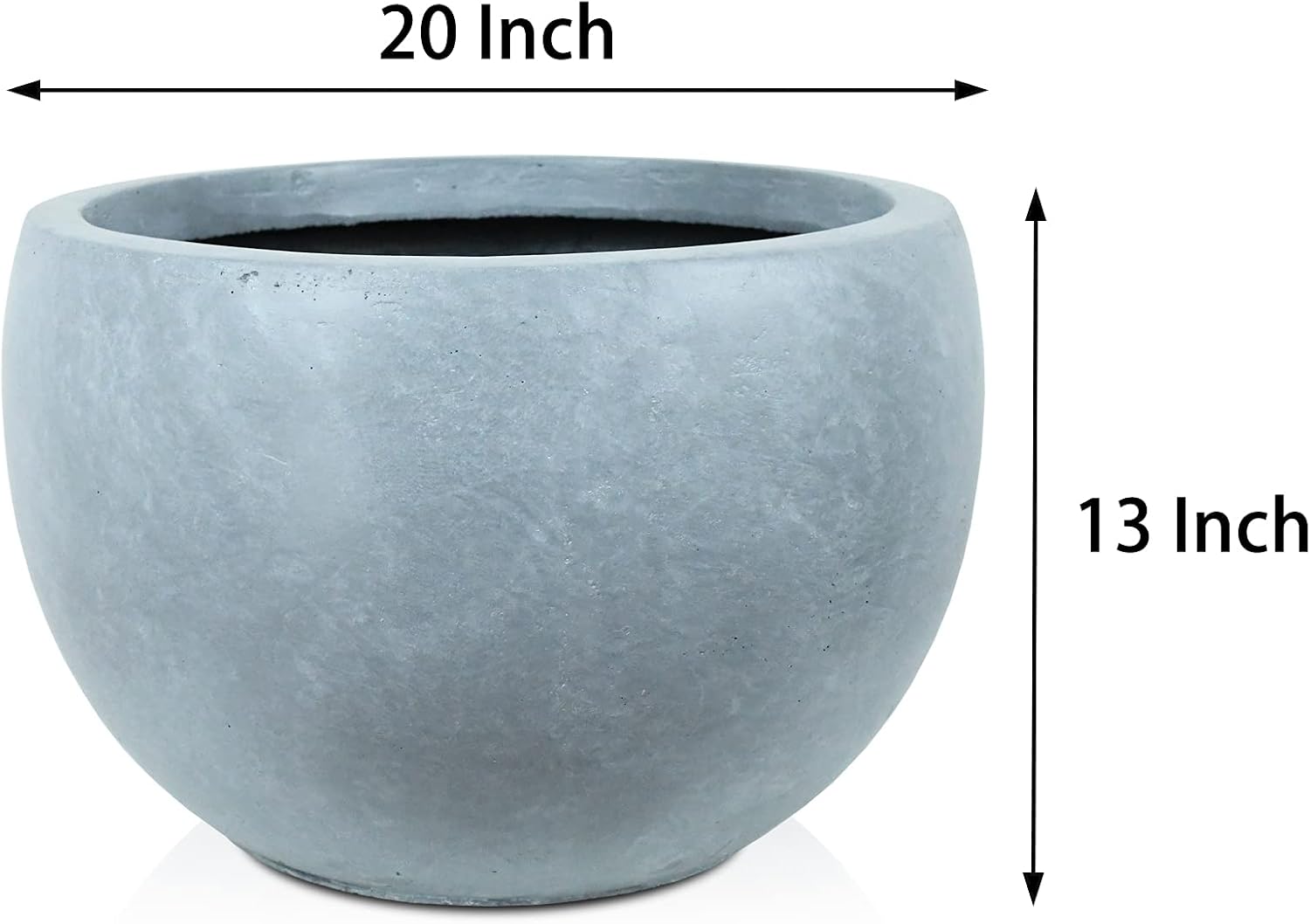 Kante Blue Gray Concrete Planter 11.8" Dia All-Weather Round Small Pot | Handcrafted Cement Bowl, Anti-Frost & UV