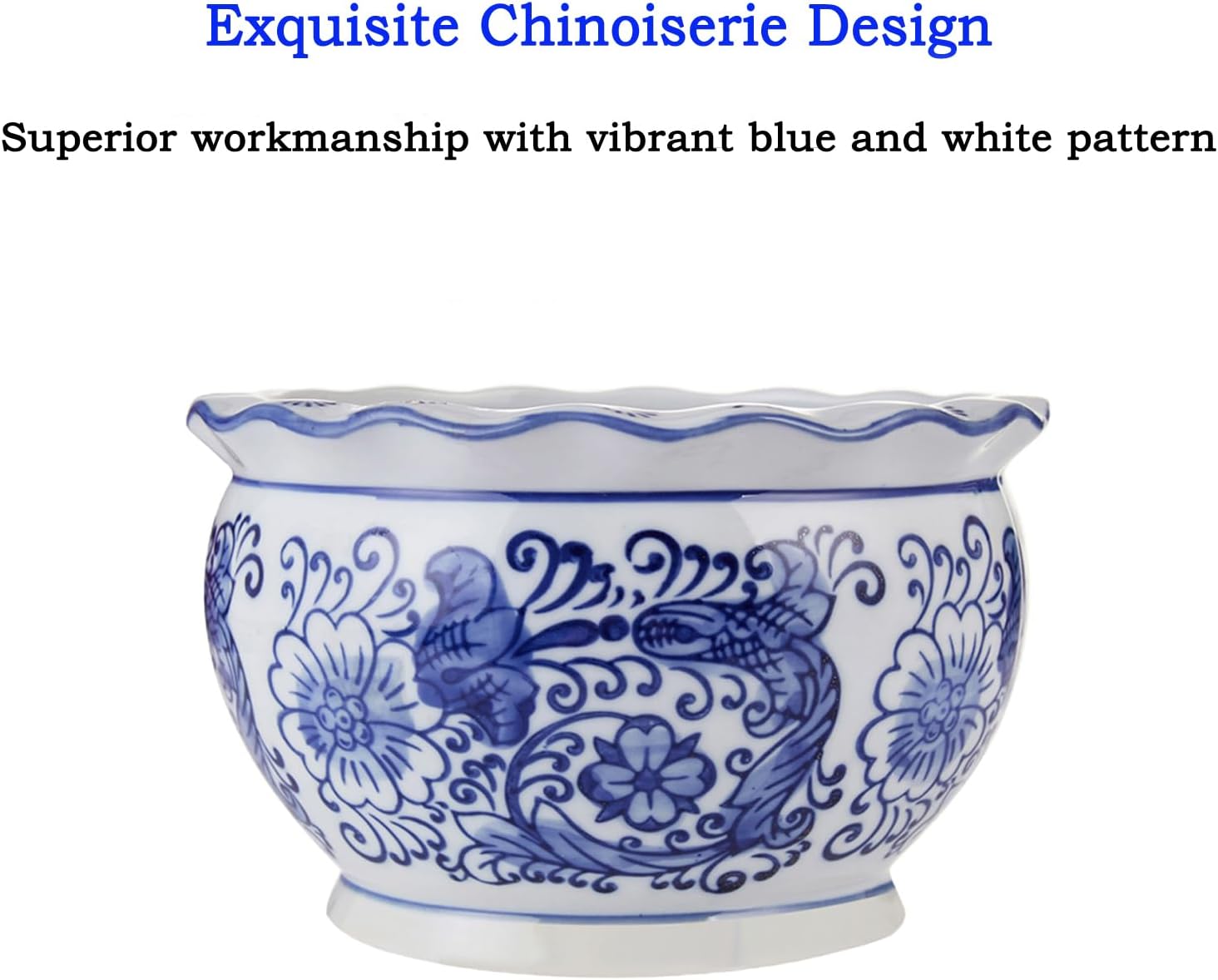 HakkaGirl Blue and White Planters, Succulent Pots Ceramic Plant Pots Indoor with Drainage for Home Décor - Set of 3