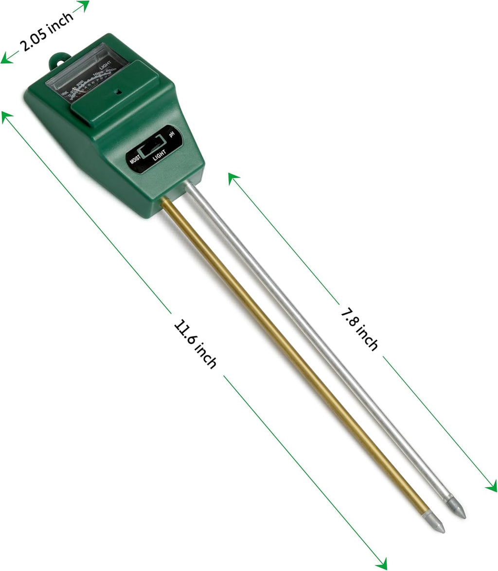 iPower 3-in-1 Plant Moisture/Light/PH Meter, Soil Test Kit for Gardening, Farming, Indoor & Outdoor Use