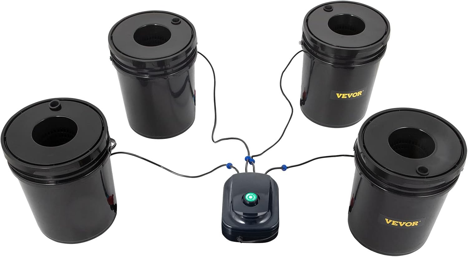 VEVOR DWC Hydroponic System, 5 Gallon 4 Buckets, Deep Water Culture Growing Bucket, Hydroponics Grow Kit with Pump, Air