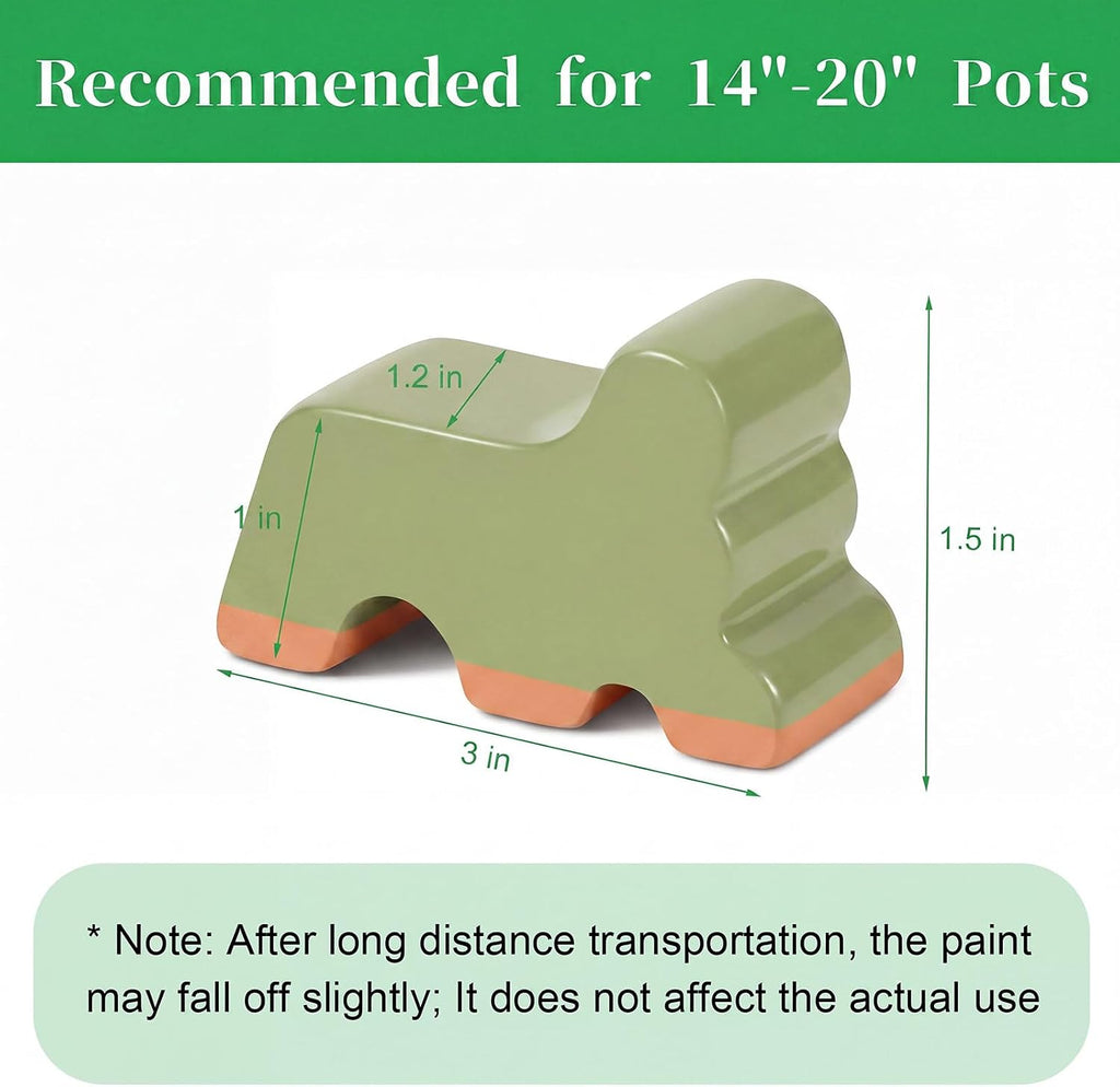 Kigeli 6 Pcs Resin Garden Pot Feet for Outdoor Planters 3 Inch Long 1.5 Inch Tall Flower Handmade Elevator Plant Feet